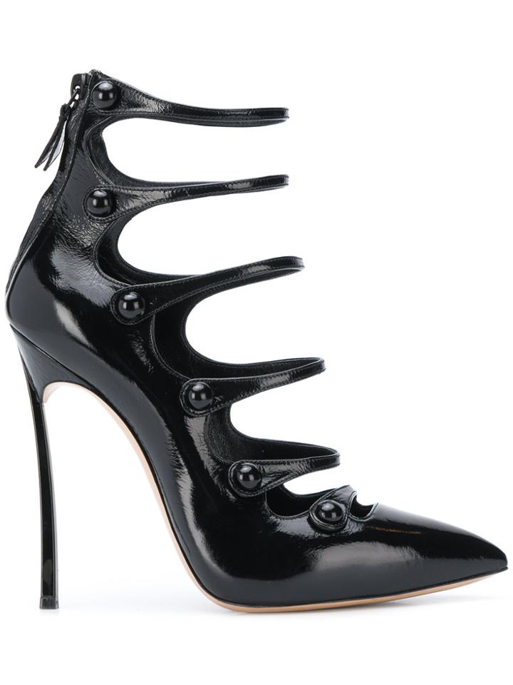 Casadei Strappy Pointed Pumps - Black