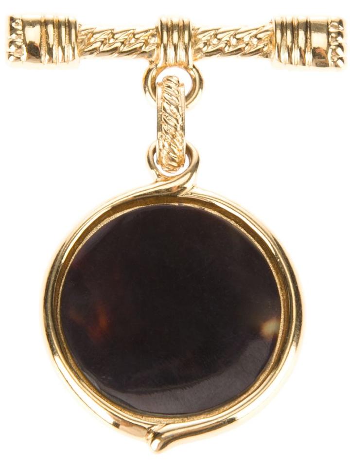 Yves Saint Laurent Vintage Honeycomb Fob Brooch