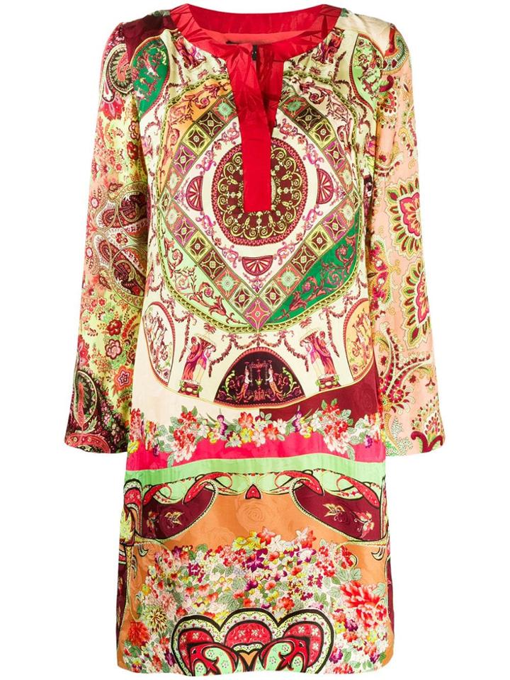 Etro Neoclassical Printed Shift Dress - Green