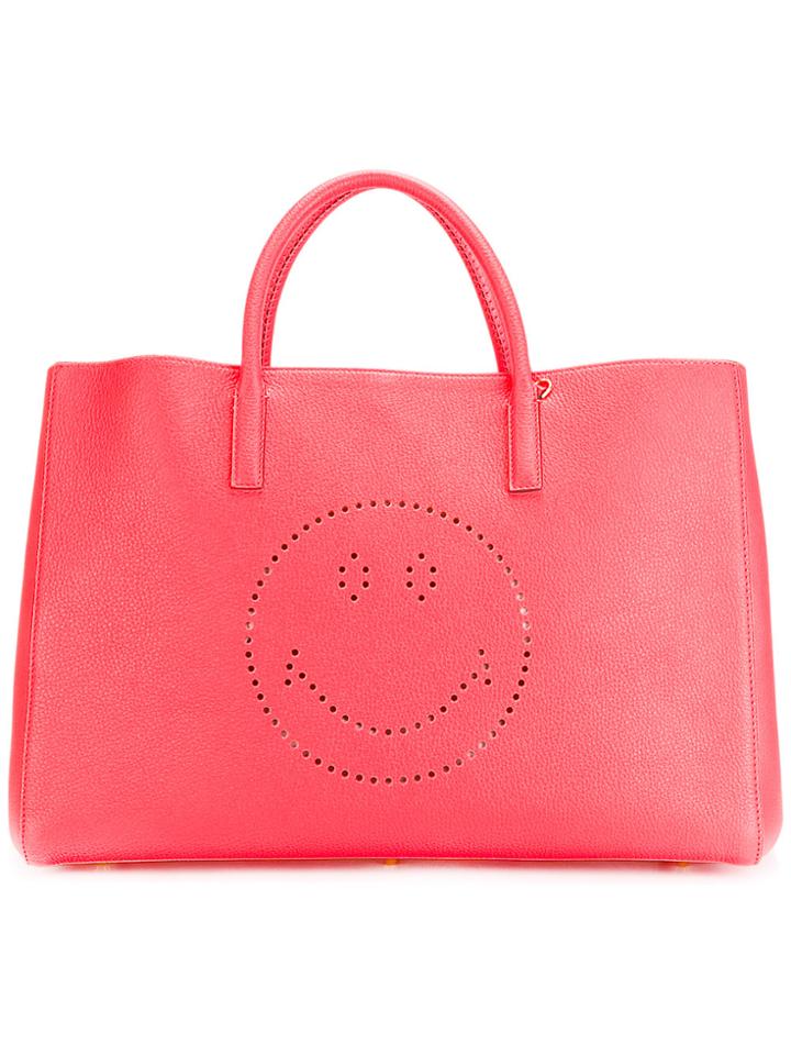 Anya Hindmarch Smiley 'ebury' Tote - Pink & Purple