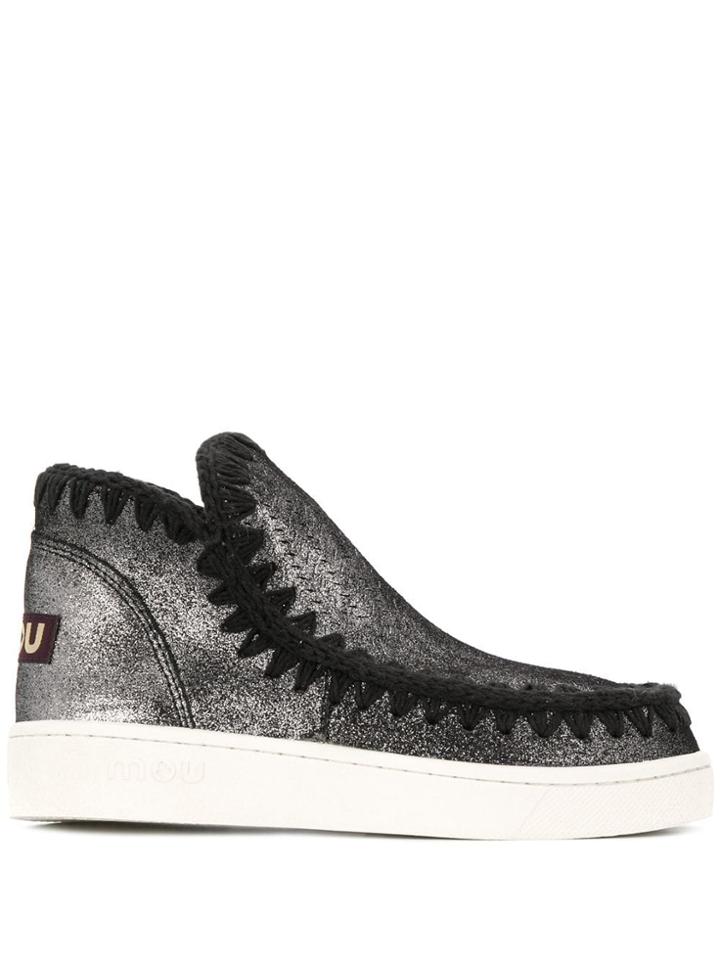 Mou Metallic Ankle Boots - Black