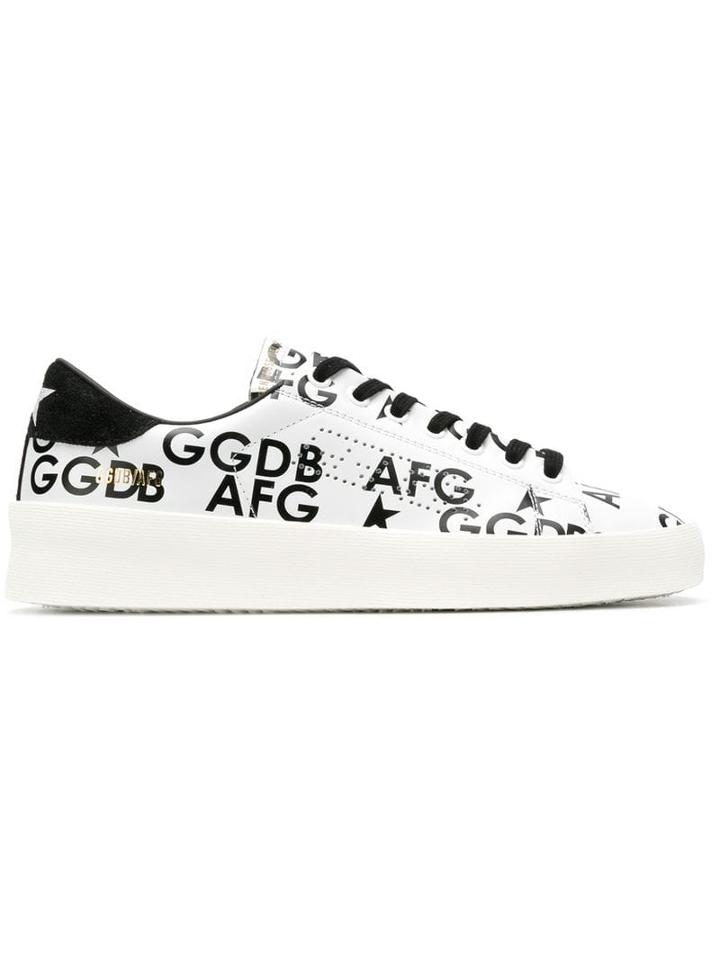 Golden Goose Printed Logo Sneakers - White