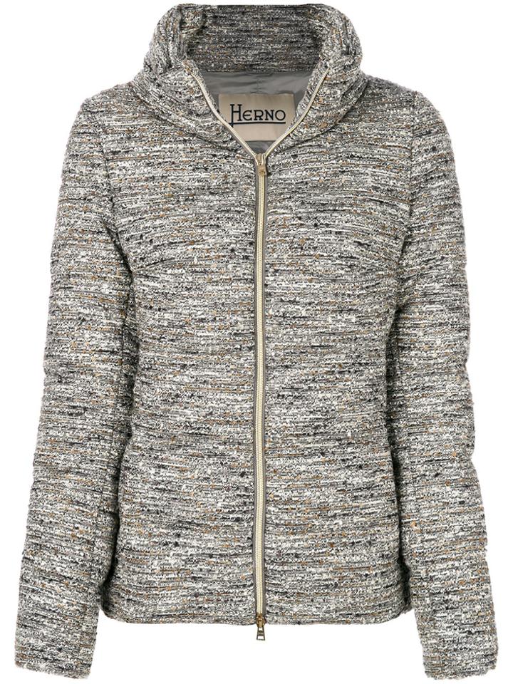 Herno Zipped Puffer Jacket - Grey