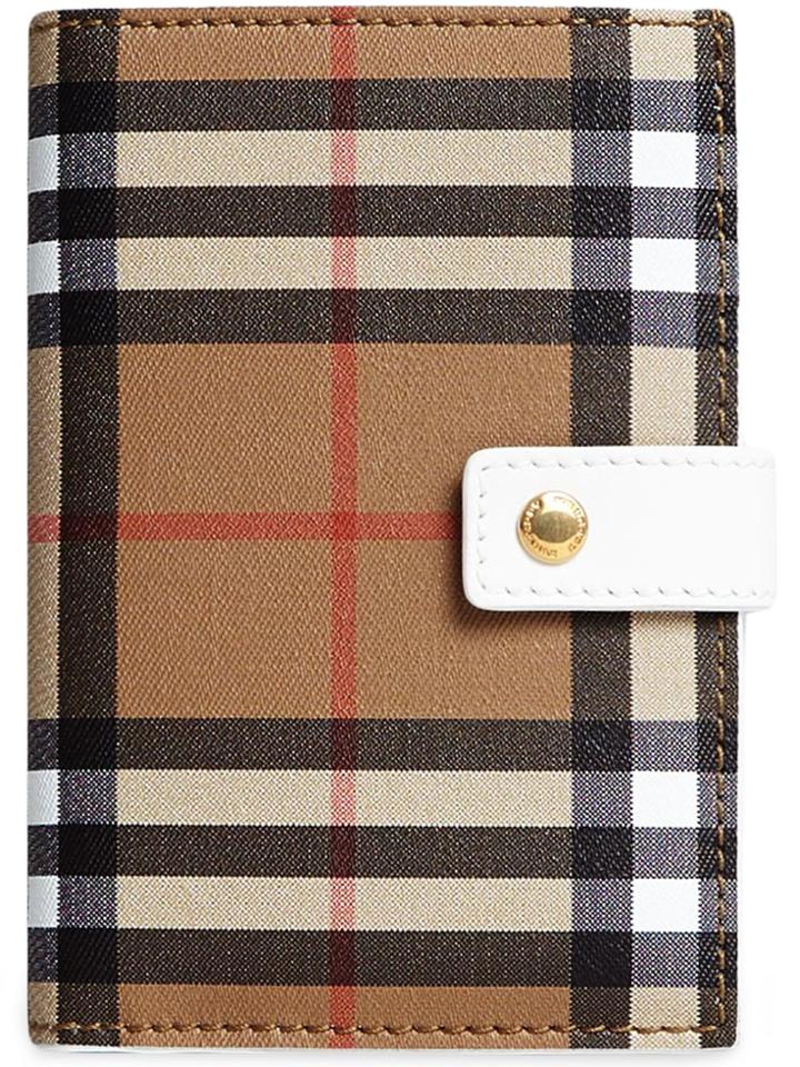 Burberry Vintage Check And Leather Folding Wallet - Nude & Neutrals