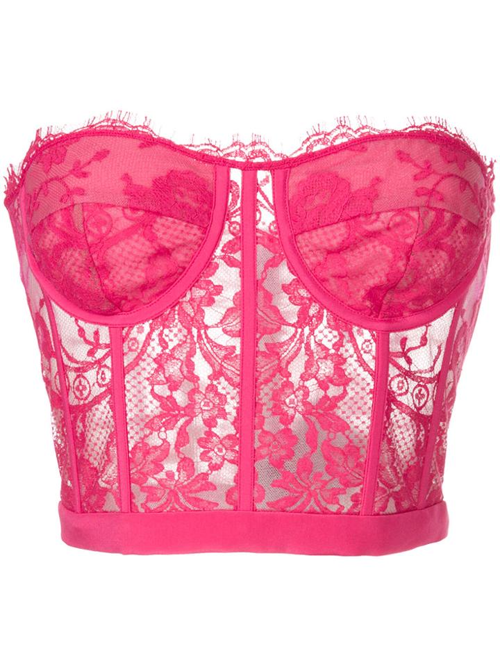 Alexander Mcqueen Strapless Bralette Top - Pink & Purple