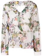 Liu Jo Floral Ruffle Blouse - White