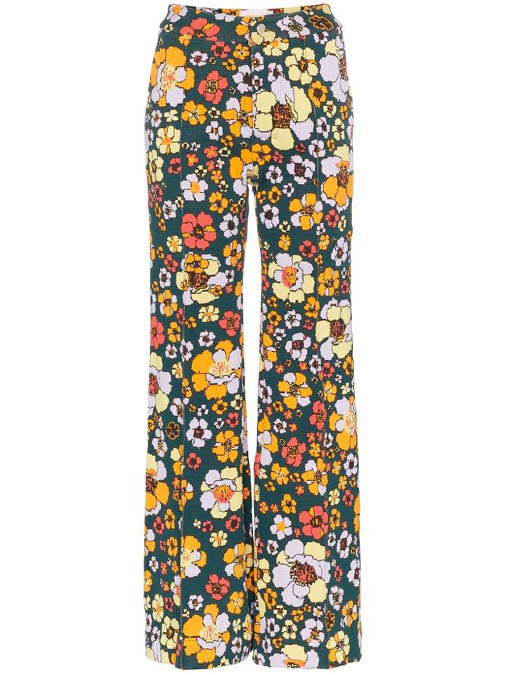 Cap Penelope Floral Knitted Trousers - Multicoloured