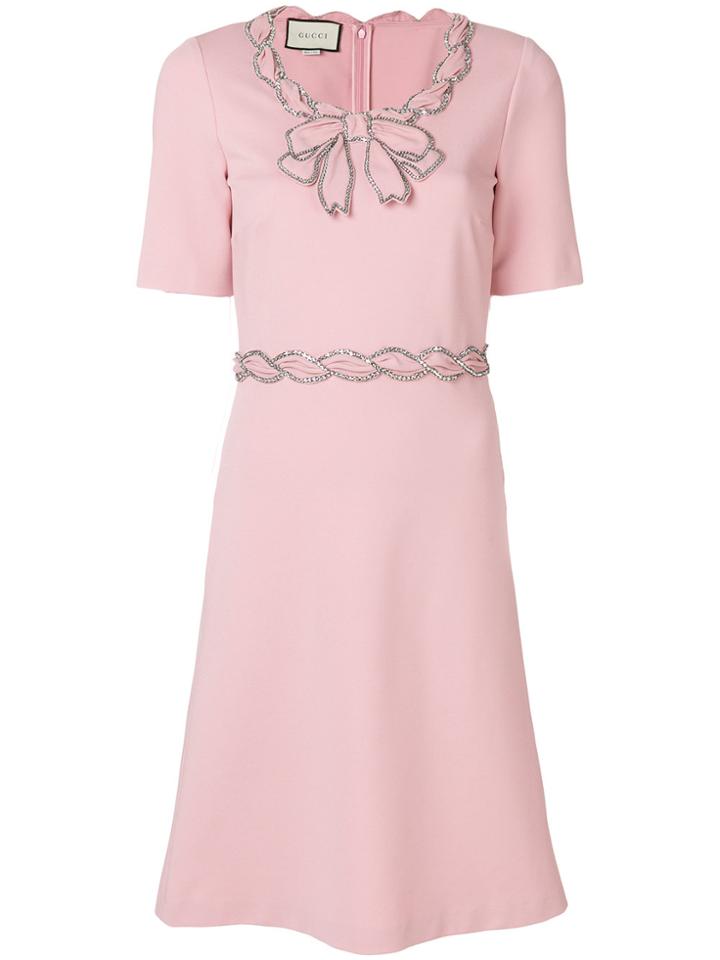 Gucci Crystal Embellished Dress - Pink & Purple