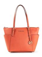 Michael Michael Kors Medium 'jet Set' Tote, Women's, Yellow/orange, Leather