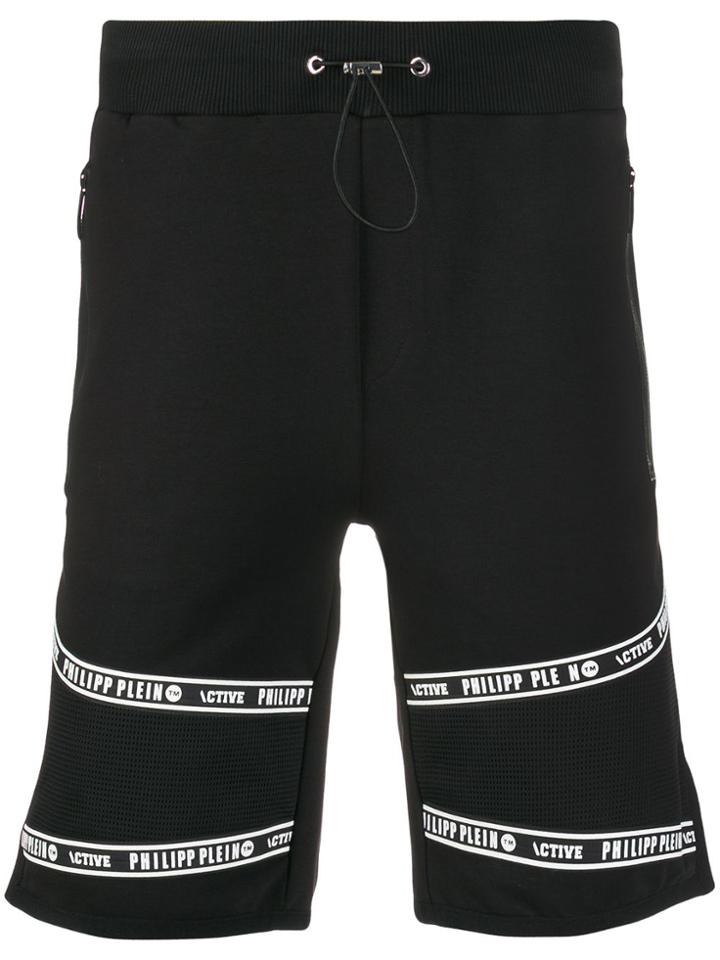 Philipp Plein Logo Tape Track Shorts - Black