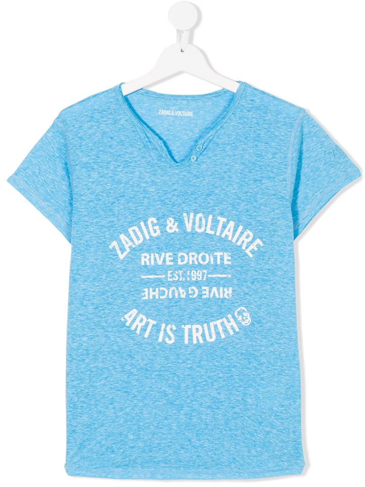 Zadig & Voltaire Kids Teen Printed T-shirt - Blue