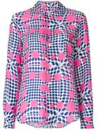 Comme Des Garçons Vintage Flowers And Dots Print Shirt - Pink & Purple