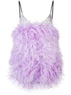 Attico Feathers Mini Dress - Purple