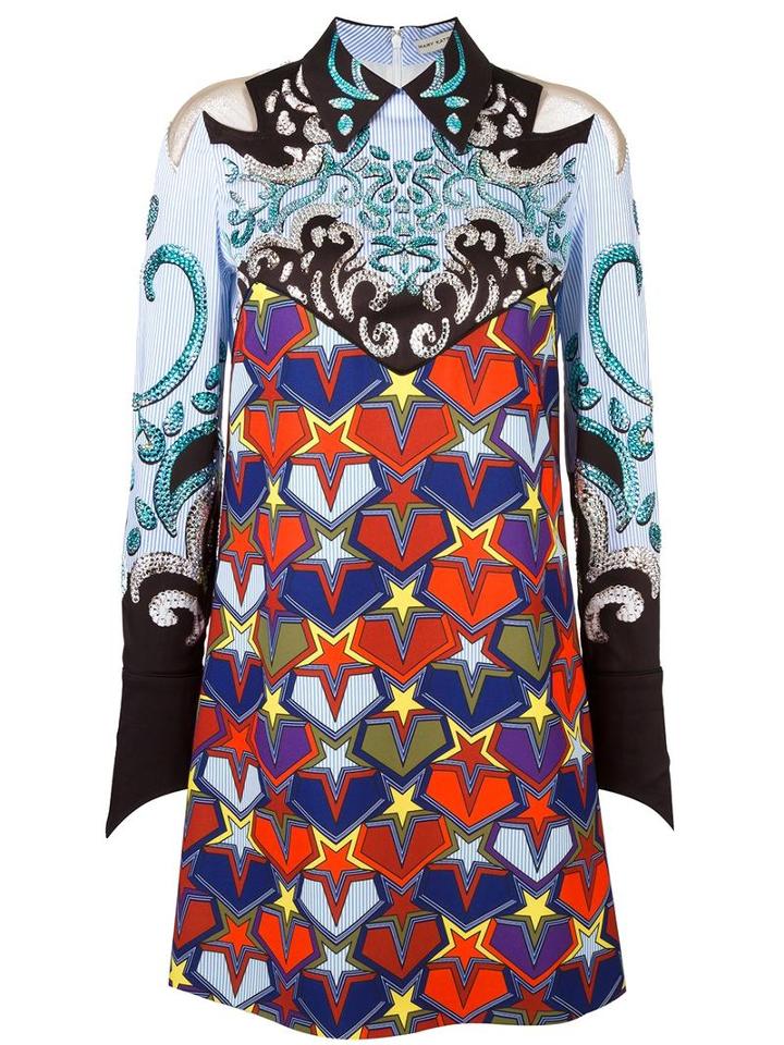 Mary Katrantzou Showmanship 'dark Rush' Dress, Women's, Size: 10, Silk/cotton/crystal/spandex/elastane