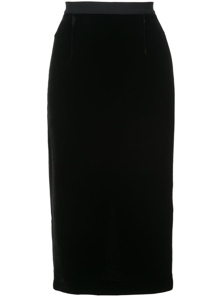Roland Mouret Arreton Velvet Skirt - Black