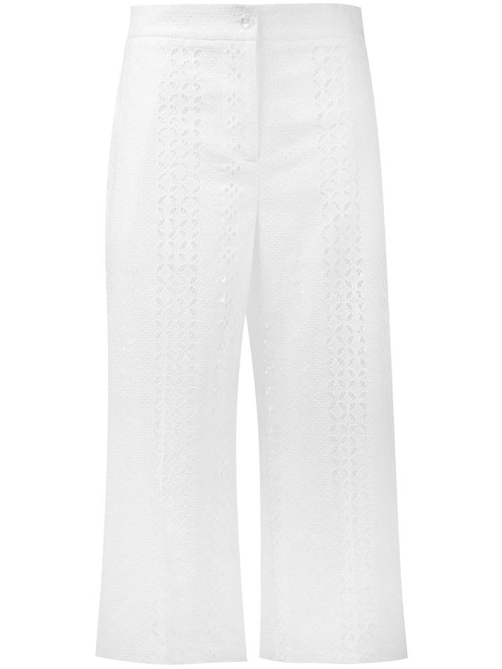Blugirl - Embroidered Cropped Trousers - Women - Cotton - 42, White, Cotton
