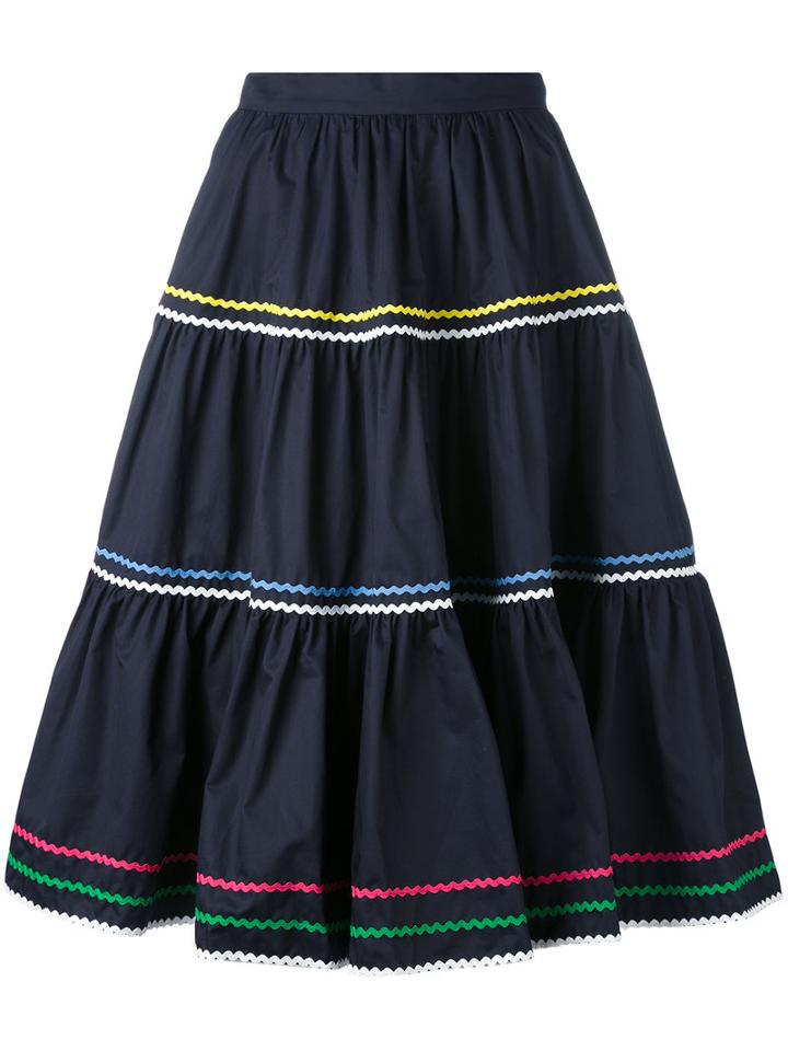 Anna October - A-line Skirt - Women - Cotton - M, Blue, Cotton