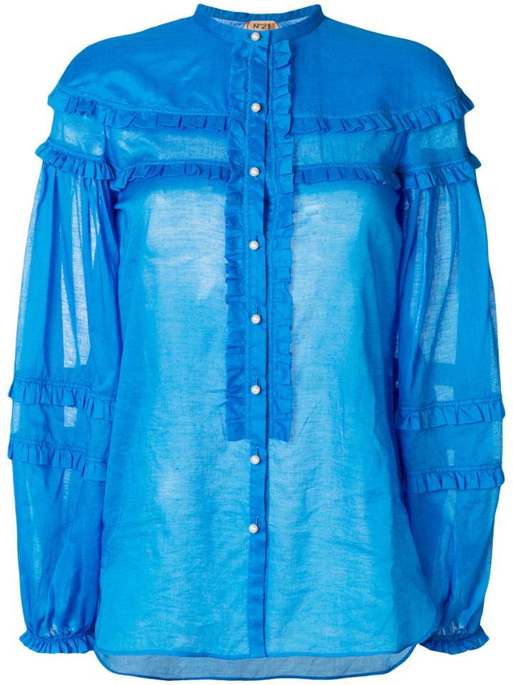 No21 Frill Detail Shirt - Blue