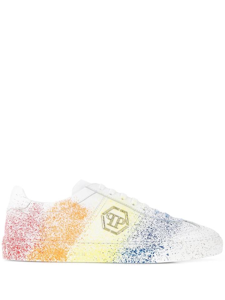 Philipp Plein Sprayed Lace-up Sneakers - White