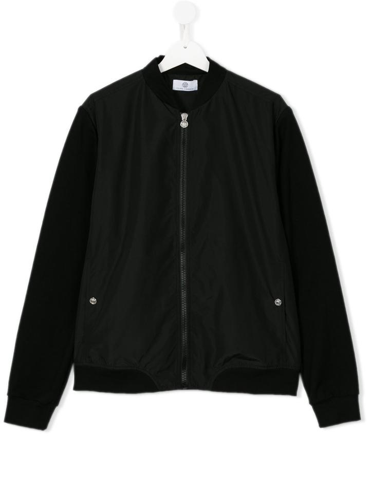 Young Versace Medusa Logo Print Bomber Jacket, Boy's, Size: 14 Yrs, Black