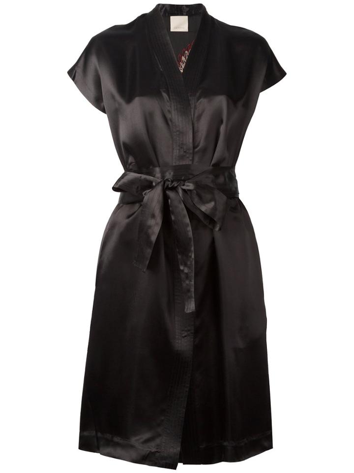 Laneus V-neck Wrap Dress - Black