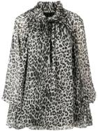 Redemption Bell Sleeve Leopard Blouse - Grey