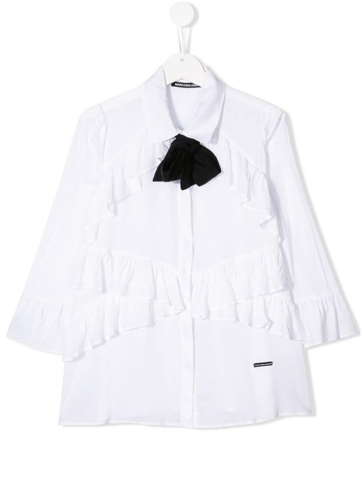 Marco Bologna Kids Ruffled Shirt - White