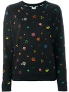 Kenzo Embroidered Flower Sweatshirt, Women's, Size: Medium, Black, Cotton