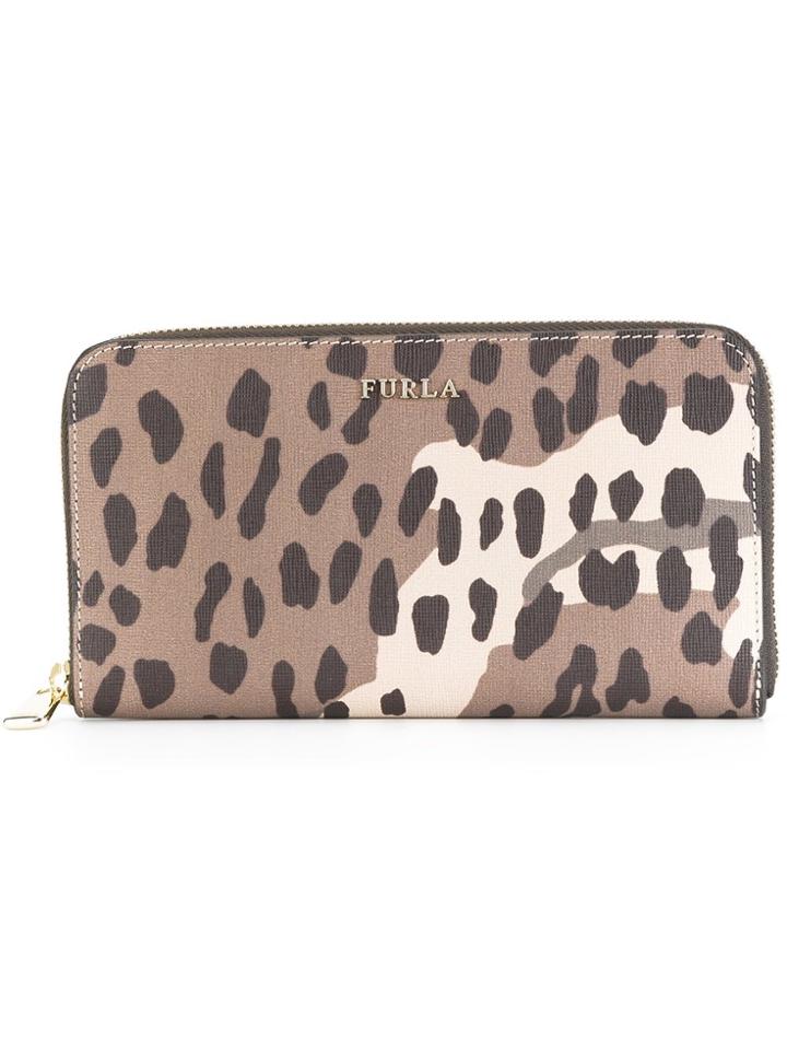 Furla Leopard Print Wallet - Brown