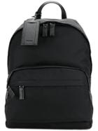 Prada Logo Plaque Backpack - Black