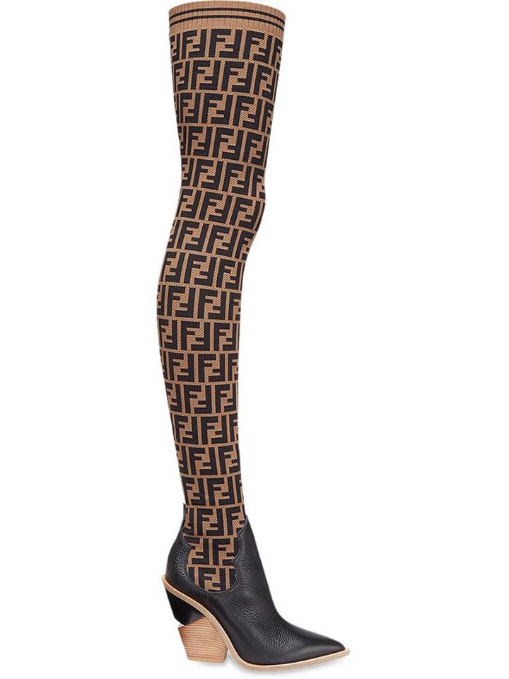 Fendi Stocking Thigh-high Boots - Brown