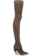 Fendi Stocking Thigh-high Boots - Brown