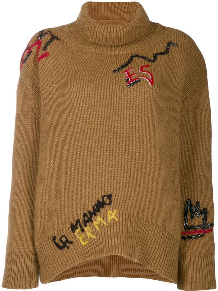Ermanno Scervino Logo Jumper - Brown