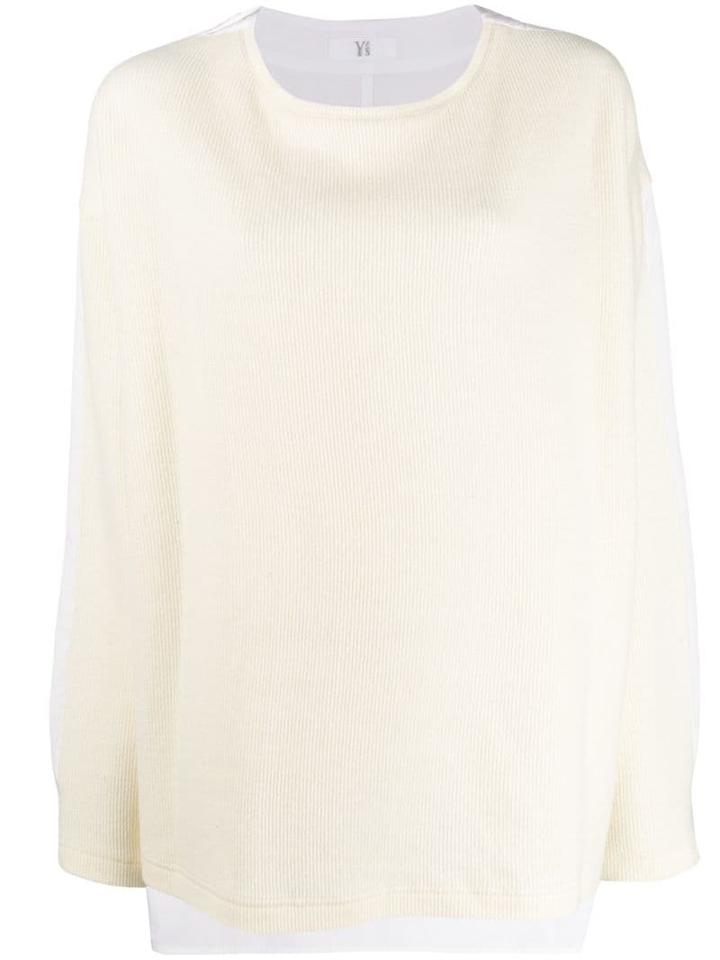 Y's Micro Ribbed Jumper - White