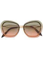 Victoria Beckham Floating Butterfly Sunglasses - Green