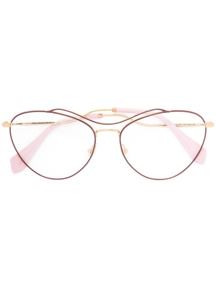 Miu Miu Eyewear Oversized Frames, Pink/purple, Acetate/metal