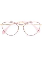 Miu Miu Eyewear Oversized Frames, Pink/purple, Acetate/metal