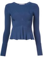 Jason Wu Collection Ribbed Knitted Blouse - Blue