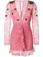 For Love And Lemons Lace Mini Dress - Pink & Purple