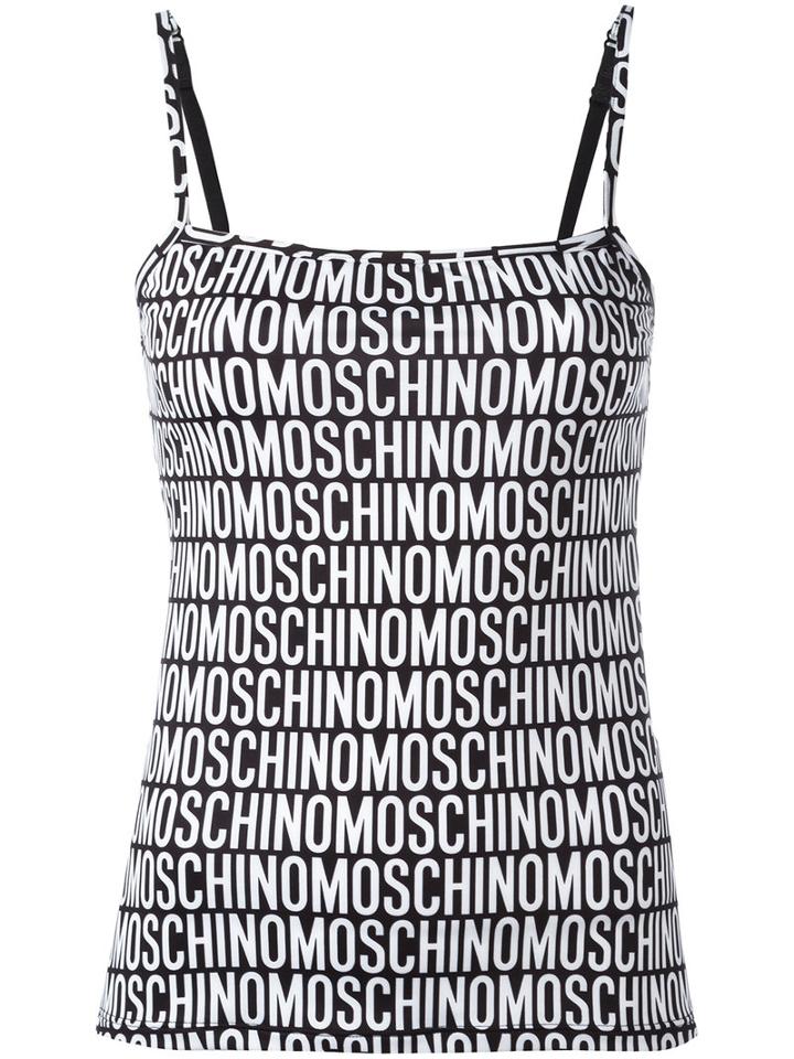 Moschino - Spaghetti Strap Tank Top - Women - Polyester/spandex/elastane - M, Black, Polyester/spandex/elastane