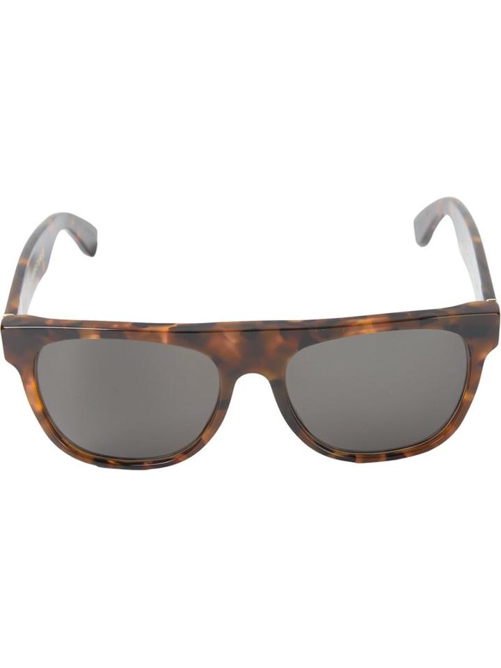 Retrosuperfuture Large 'flat Top Havana' Sunglasses, Men's, Brown, Acetate