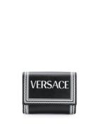 Versace 90s Vintage Logo Wallet - Black