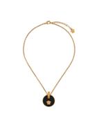 Versace Black Medallion Medusa Necklace - Gold