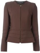 Jean Louis Scherrer Vintage Zip Front Jacket - Brown