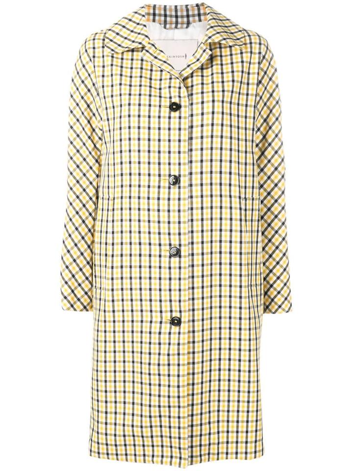 Mackintosh Yellow Check Wool Blend Coat Lm-079bs