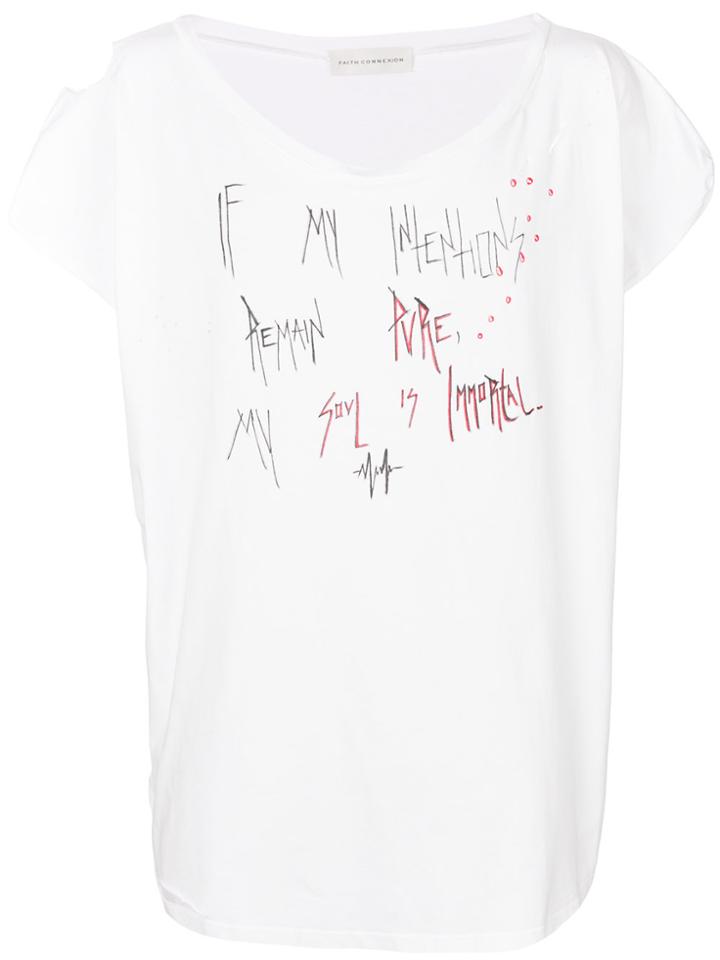 Faith Connexion Printed Loose Fit T-shirt - White