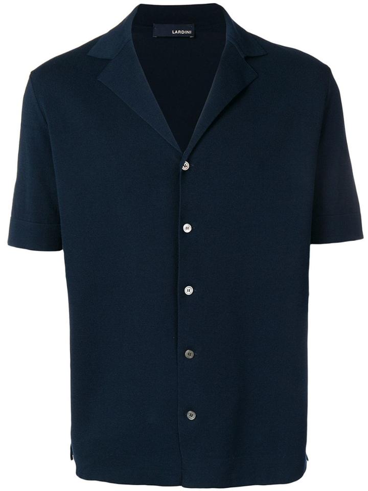 Lardini Knitted Short Sleeve Shirt - Blue