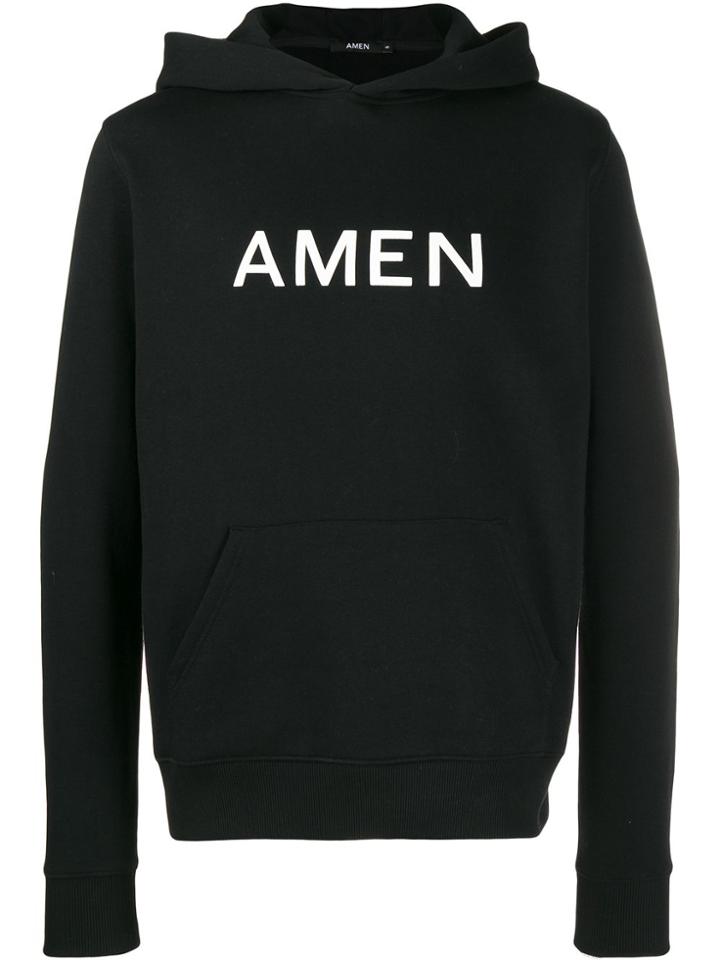 Amen Printed Logo Hoodie - Black