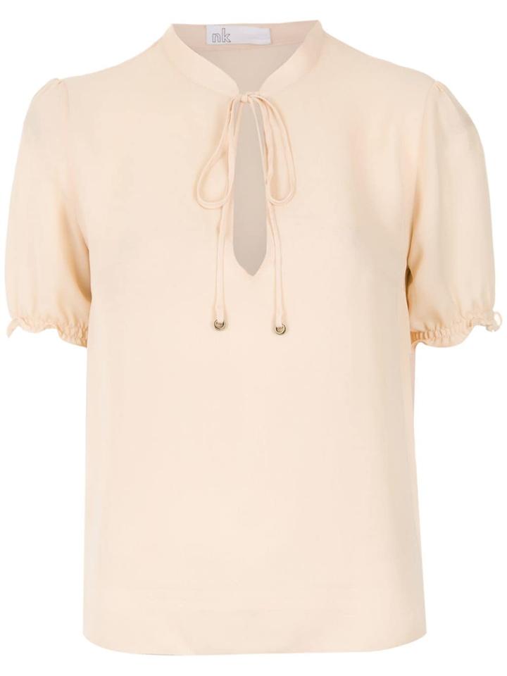 Nk Pussy Bow Silk Blouse - Neutrals