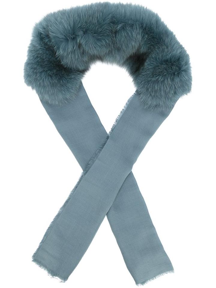 Valentino Fur Trim Scarf